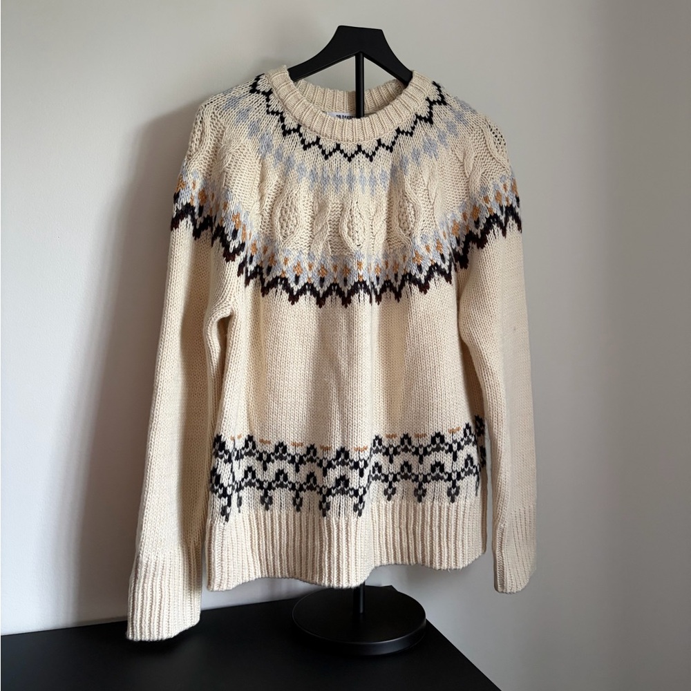 BB Dakota Cream and Black Patterned Sweater